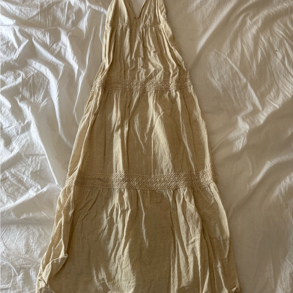 Beige Halter Maxi Dress